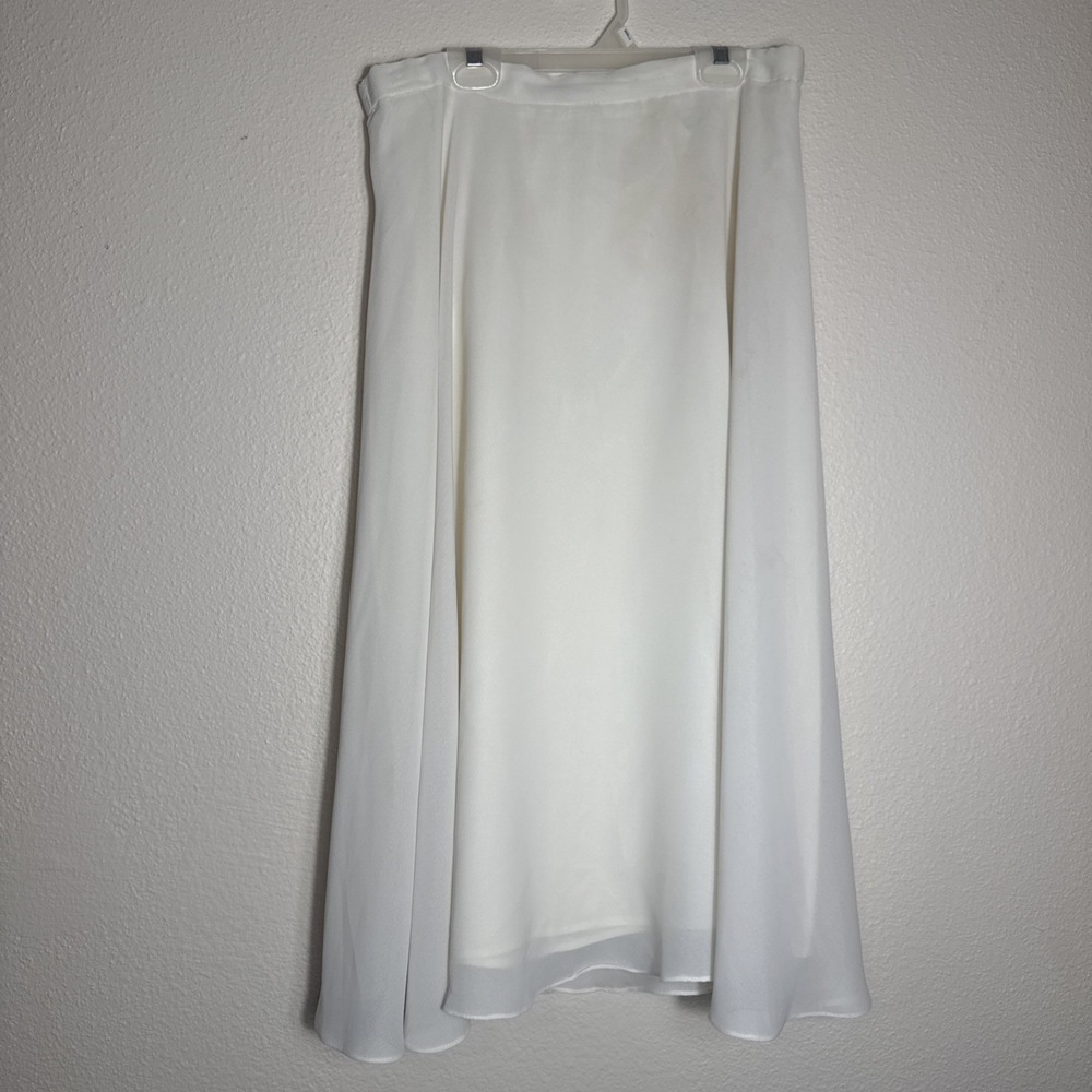 VTG After Dark Ivory Poetcore Midi Skirt Fairy Prairie Cottagecore 32 Waist